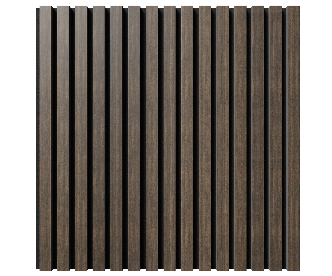 МДФ стеновая панель акустическая Cosca Decor Монако Дуб Маррон Коричневый черный войлок 600×600×21